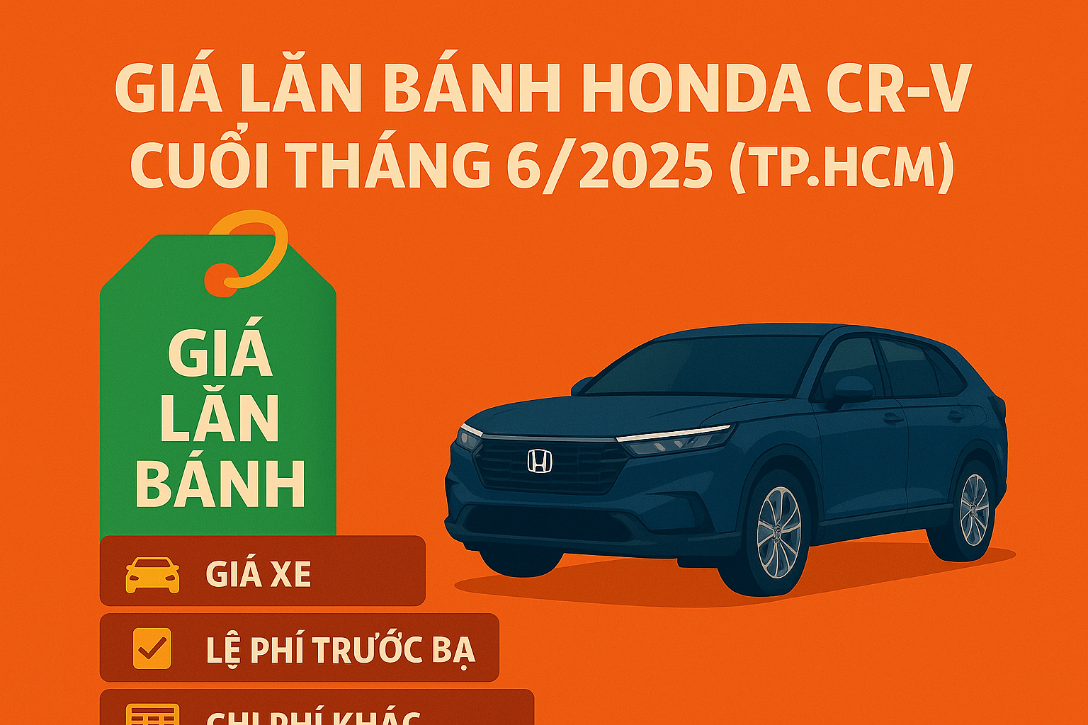 Giá Lăn Bánh Honda CR-V Cuối Tháng 6/2025 – Tất Cả 4 Phiên Bản