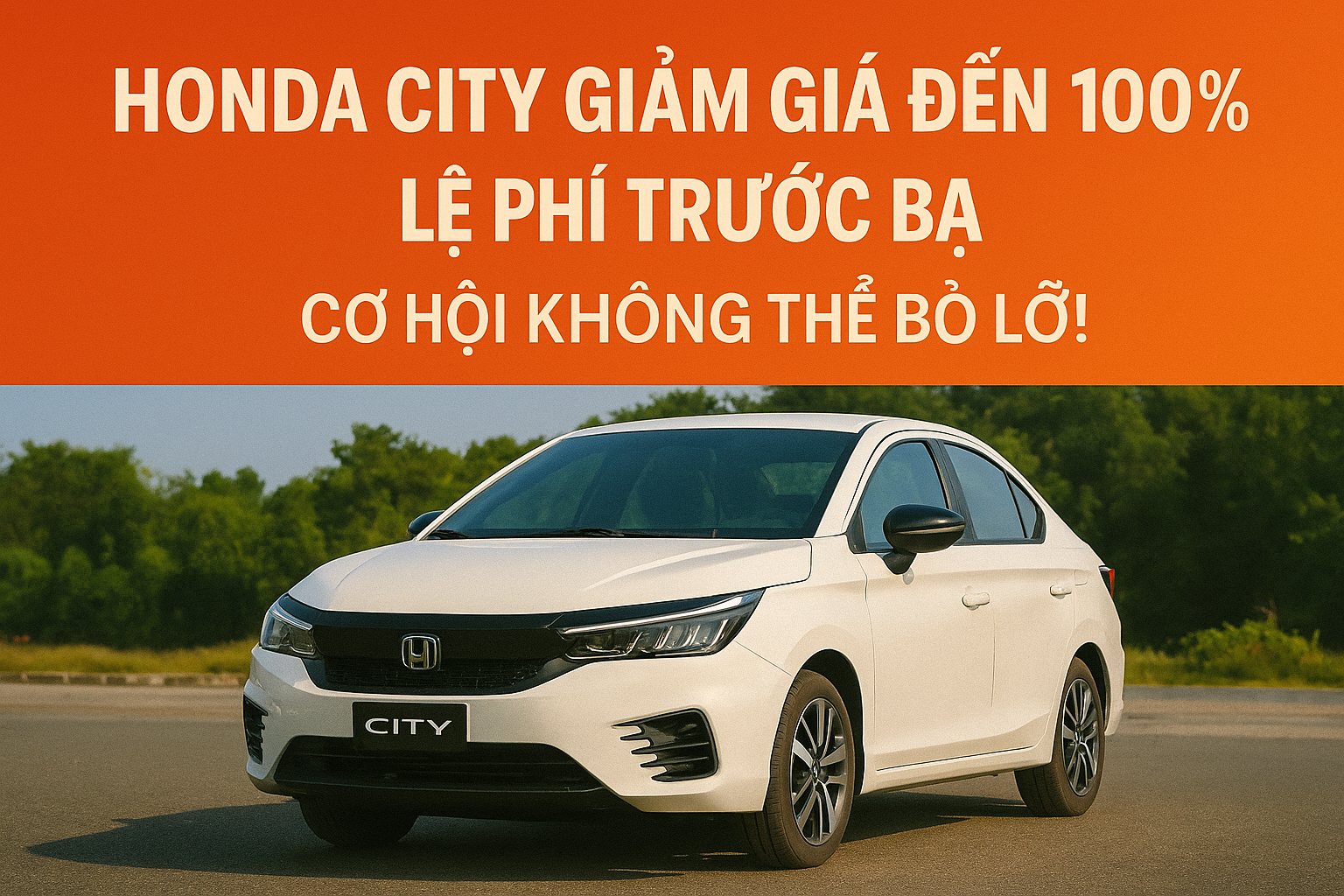 Honda City giảm giá đến gần 100% lệ phí trước bạ – Cơ hội không thể bỏ lỡ!