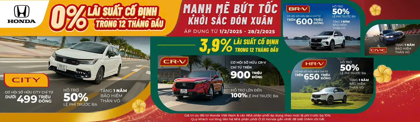 CHỈ CÒN 10 NGÀY - Áp dụng lãi suất ưu đãi 0% khi mua Honda City RS